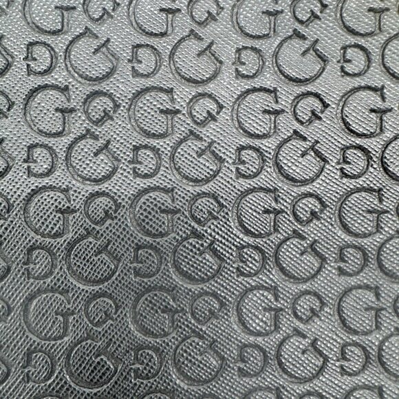 GUESS LOGO black and gold hardware soft case clutch embossed G Faux leather - Picture 8 of 11